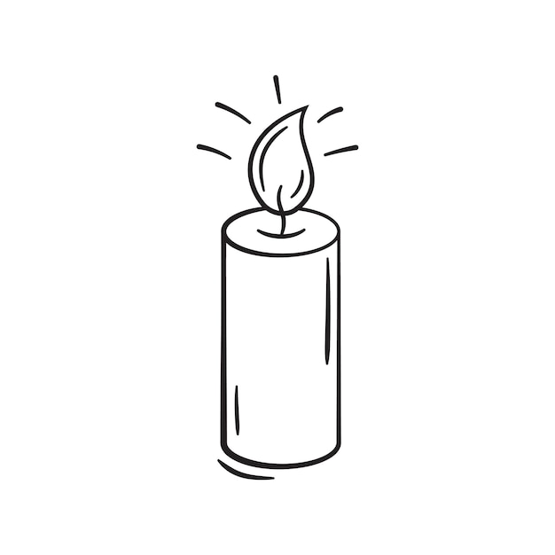 Icono de luz de velas ilustración vectorial Vela de dibujos animados sobre fondo aislado Concepto de signo de llama