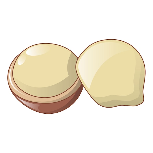 Icono de macadamia Caricatura de icono de vector de macadamia para diseño web aislado sobre fondo blanco