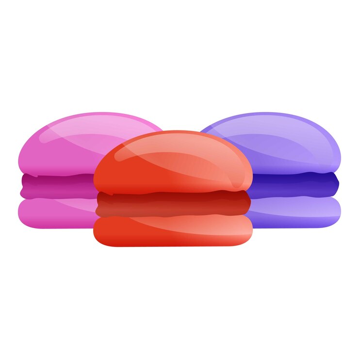 Vector icono de macarrón de colores icono vectorial de macarrones de colores para el diseño web aislado sobre fondo blanco