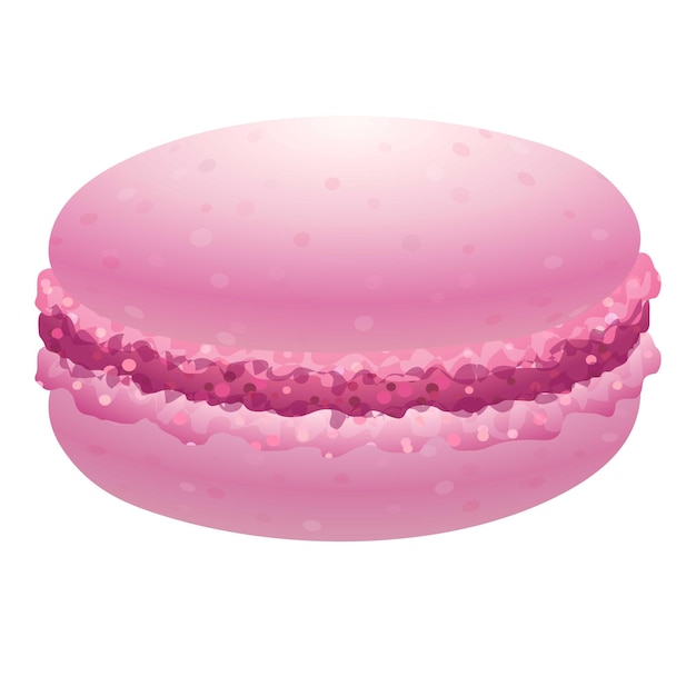 Icono de macarrón rosa Caricatura de icono de vector de macarrón rosa para diseño web aislado sobre fondo blanco