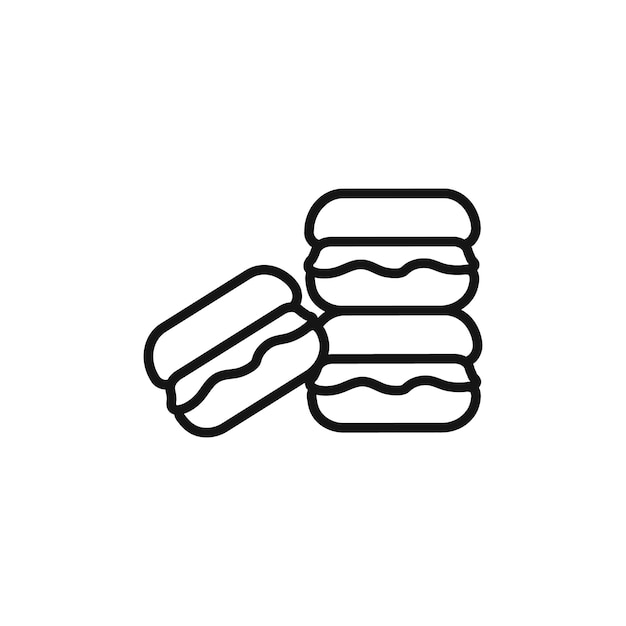 icono de macarrones Vector plano aislado en el contorno