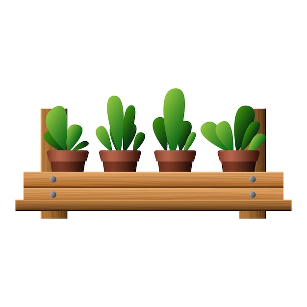 Icono de maceta de plantas de jardín Caricatura de icono de vector de maceta de plantas de jardín para diseño web aislado sobre fondo blanco