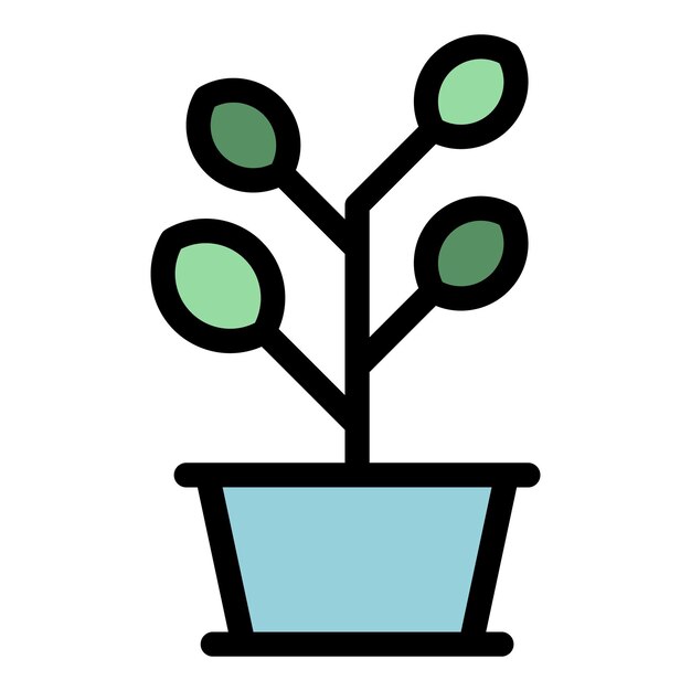 Icono de maceta de semillas Contorno Icono de vector de maceta de semillas para diseño web aislado en color plano de fondo blanco