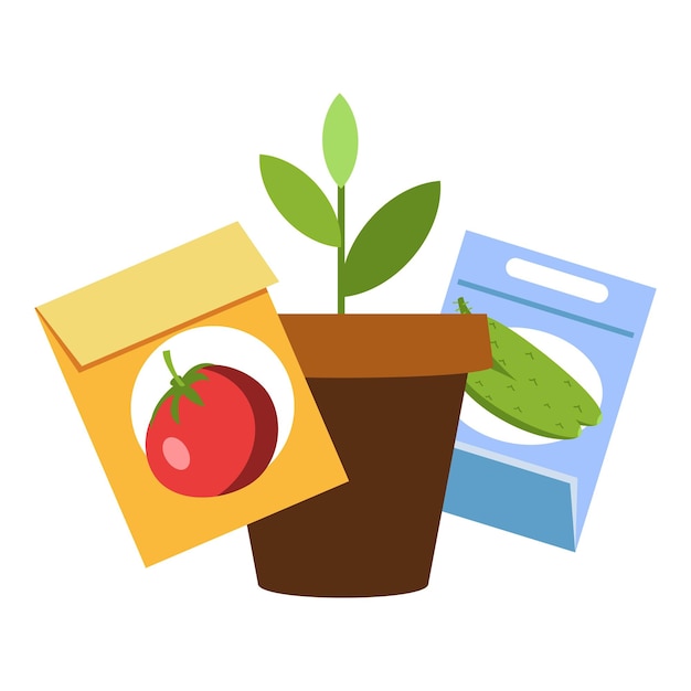 Icono de maceta de semillas de plantas Caricatura de icono de vector de maceta de semillas de plantas para diseño web aislado en fondo blanco