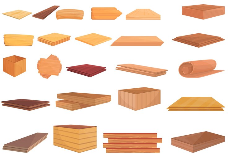 Icono de madera contrachapada. Dibujos animados de icono de madera contrachapada aislado