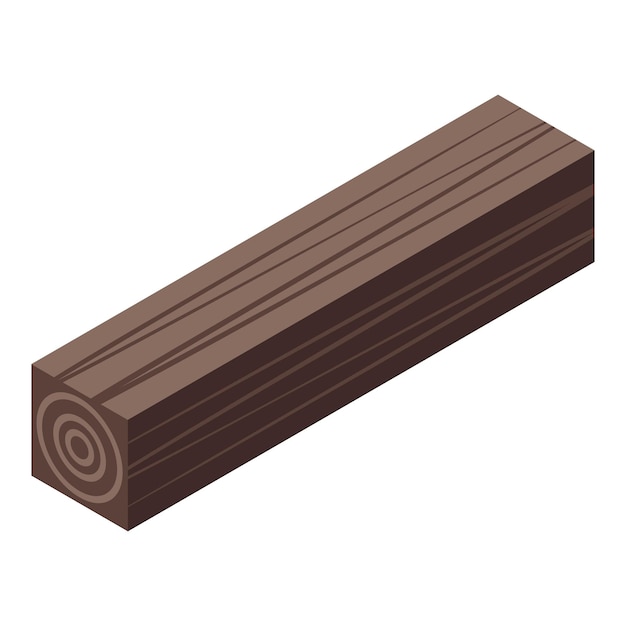 Icono de madera contrachapada Isométrica de icono de vector de madera contrachapada para diseño web aislado sobre fondo blanco