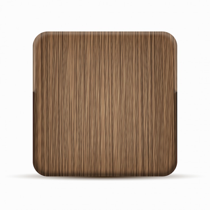 Vector icono de madera moderno sobre fondo blanco.