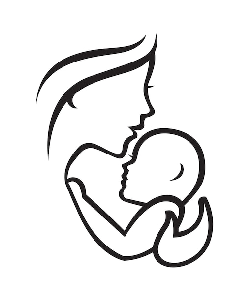 icono de madre y bebé