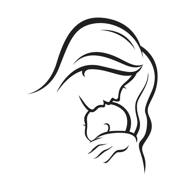 icono de madre y bebé