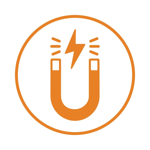 Ícono magnético Vector de color naranja (EPS)
