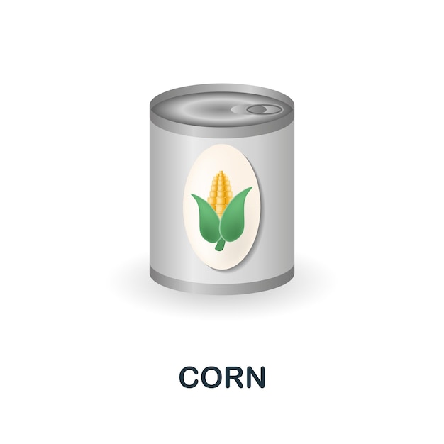 Ícono de maíz d ilustración de la colección del mercado de alimentos