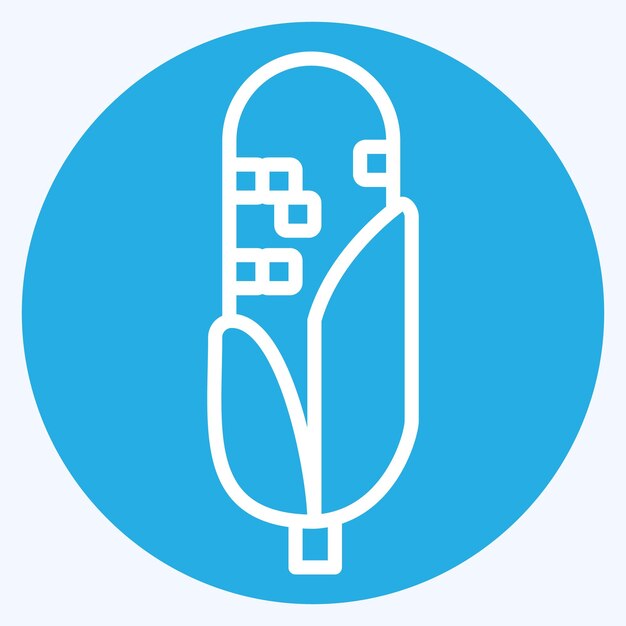 Icono de maíz relacionado con el símbolo indígena americano de ojos azules estilo diseño simple