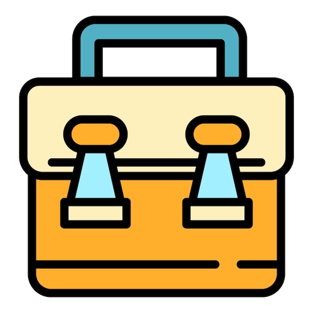 Icono de maleta de administrador Esquema de icono de vector de maleta de administrador color plano aislado