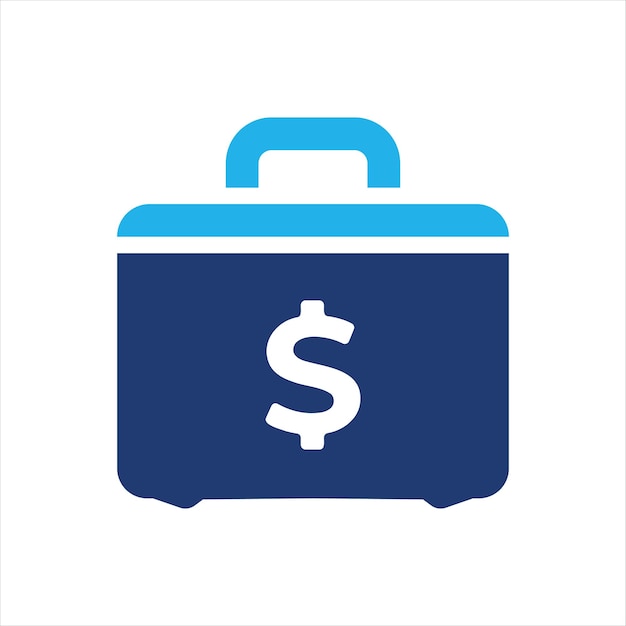 El icono de la maleta de dinero es una ilustración vectorial de dinero en dólares.