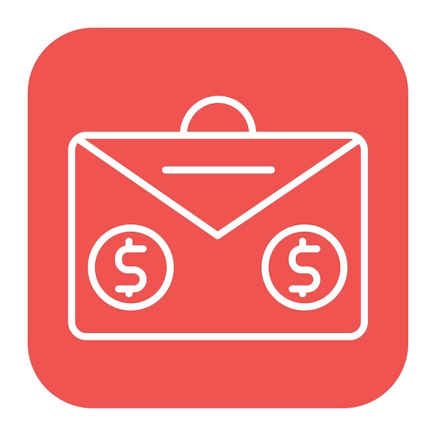 El icono de la maleta de dinero