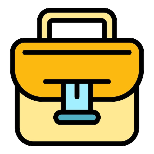 Icono de maleta de oficina Contorno maleta de oficina vector icono color plano aislado