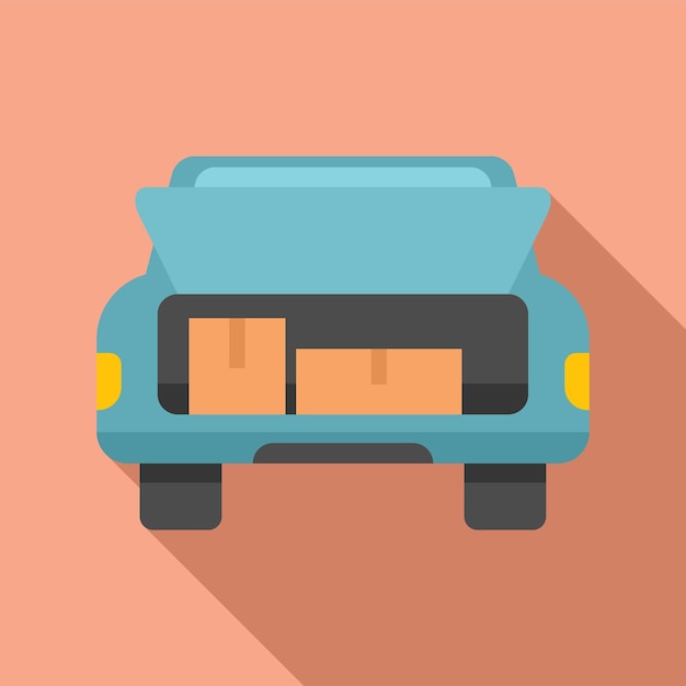 Icono de maletero de coche trasero vector plano Puerta de vehículo Auto lateral