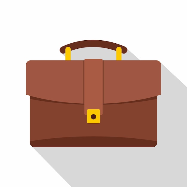 Icono de maletín de cuero Ilustración plana del icono vectorial de maletí de cuero para la web
