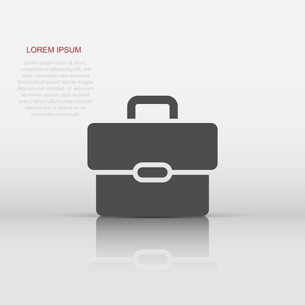 Icono del maletín en estilo plano Ilustración vectorial de la bolsa de un hombre de negocios en un fondo blanco aislado Concepto de negocio de cartera