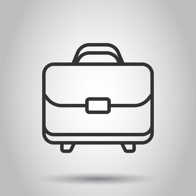 Icono del maletín en estilo plano Ilustración vectorial de la bolsa de un hombre de negocios en un fondo blanco aislado Concepto de negocio de cartera