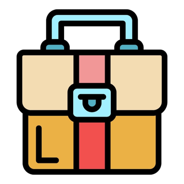 Icono del maletín Icono del vector del bolso Color plano aislado