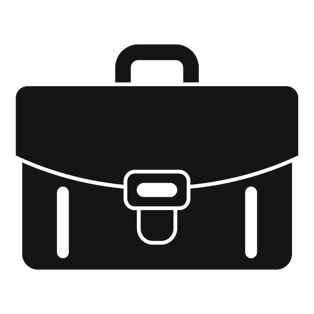 Icono de maletín simple vector Ayuda soporte Trabajo en línea