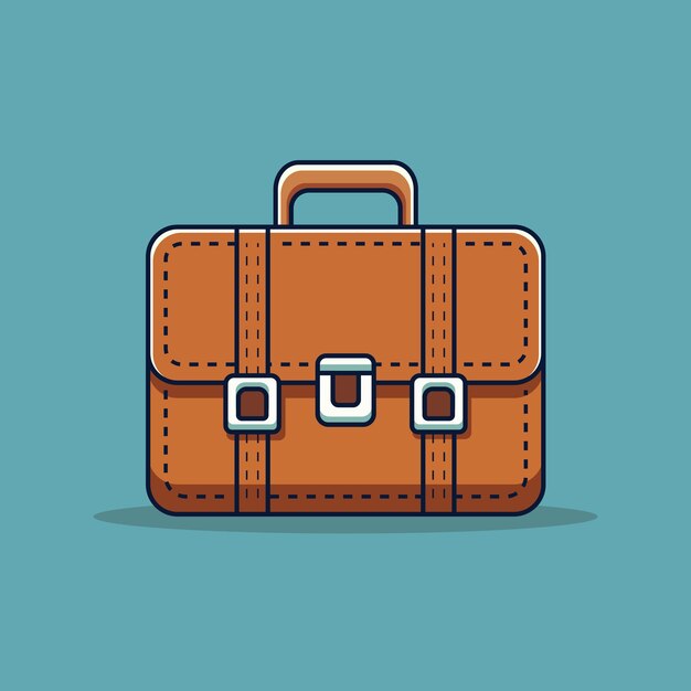 El icono del maletín vectorial Ilustración del negocio El cuero del maletí El icono de la bolsa del hombre de negocios