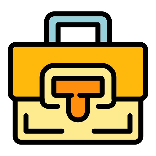 Icono de maletín de viaje Contorno de maletí de viaje Icono vectorial de color plano aislado