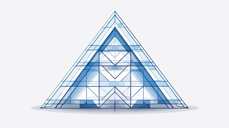 Vector icono de malla de marco de alambre de modelo de banco diseño geométrico abstracto