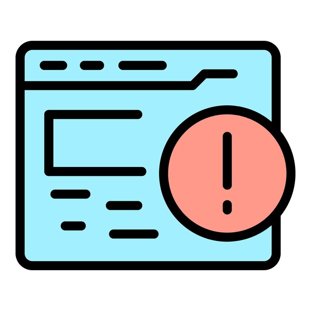Icono de malware de página web Contorno de icono de vector de malware de página web color plano aislado