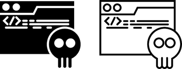 icono de malware signo o símbolo en estilo glifo y línea aislado en fondo transparente
