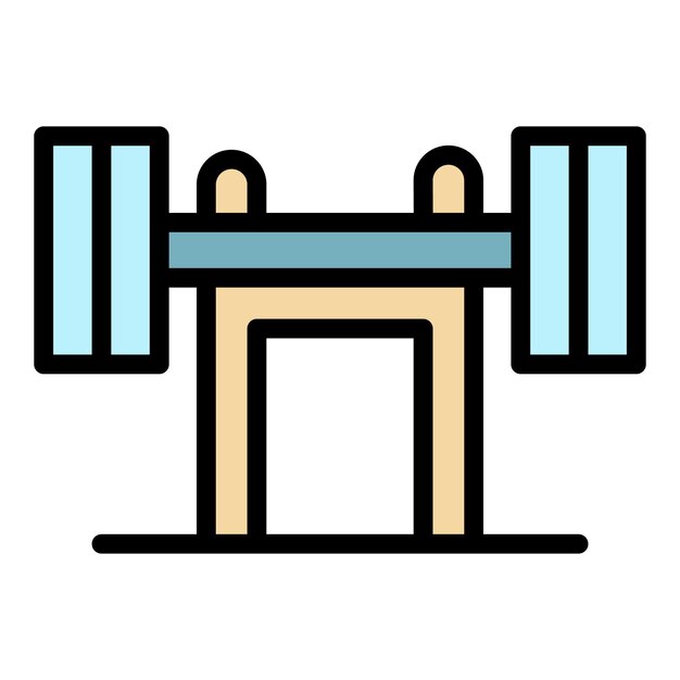 Icono de mancuerna de elevación Contorno de elevación de mancuerna vector icono color plano aislado