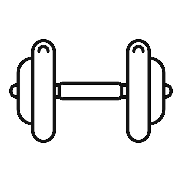 Icono de mancuerna de gimnasio vector de contorno Deporte físico Salud activa