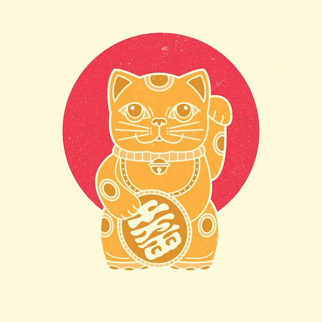 Icono de Maneki neko, amuleto de Japón.