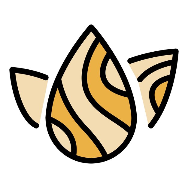 Icono de maní Contorno del icono vectorial de maní Color plano aislado