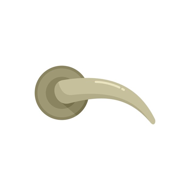 Icono de manija de puerta antigua vector plano Cerradura de perilla Frente de metal aislado