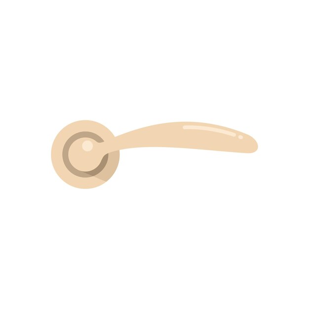 Icono de manija de puerta de puerta vector plano Cerradura de perilla Acero moderno aislado