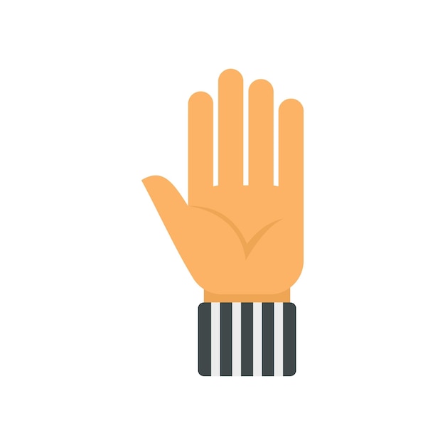 Icono de mano de árbitro vector plano Juez de juego Partido deportivo aislado