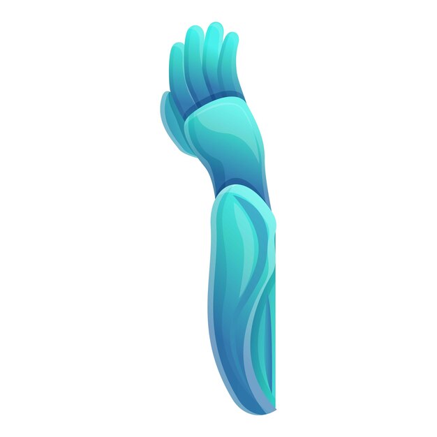 Icono de mano biónica Caricatura de icono vectorial de mano biográfica para diseño web aislado en fondo blanco