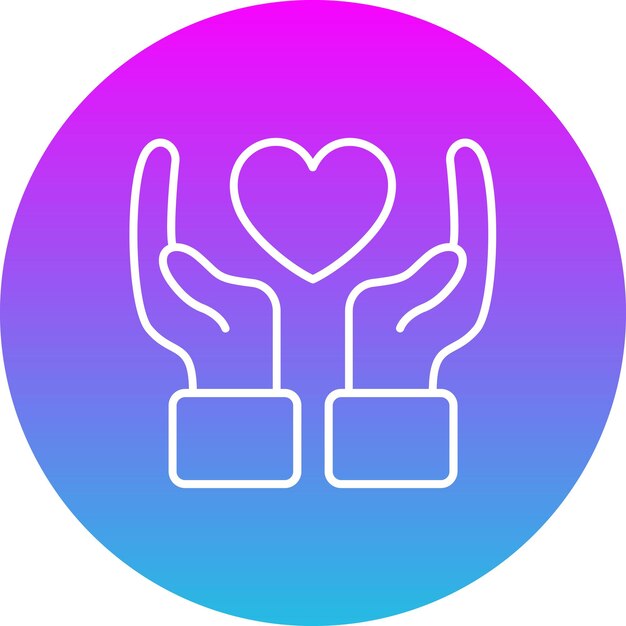 El icono de la mano con el corazón