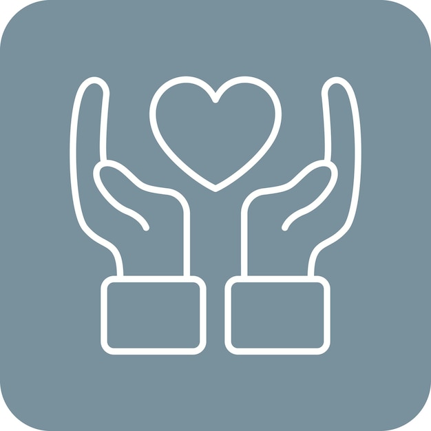 El icono de la mano con el corazón