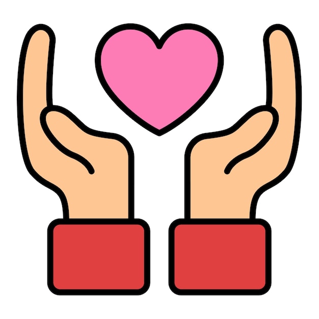 El icono de la mano con el corazón