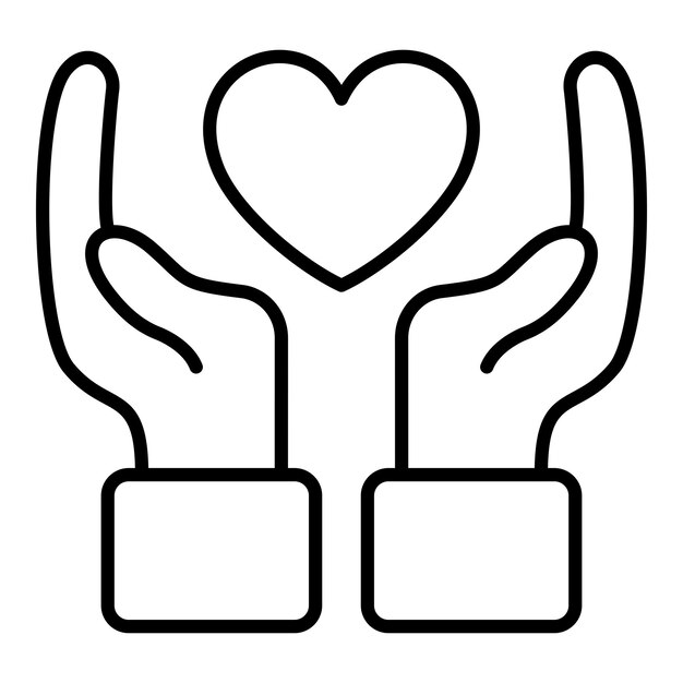 El icono de la mano con el corazón