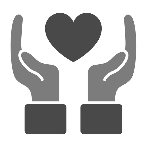 El icono de la mano con el corazón