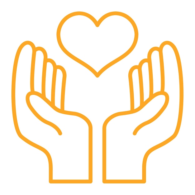 El icono de la mano con el corazón