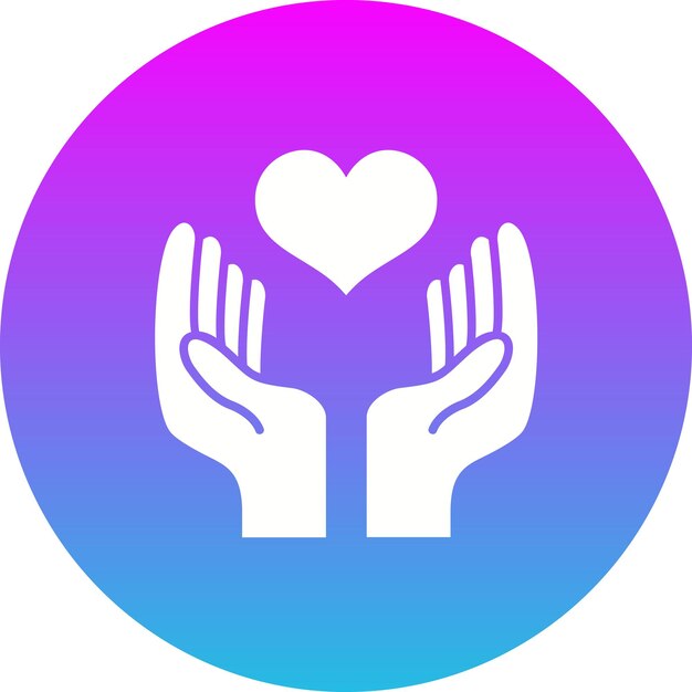 El icono de la mano con el corazón