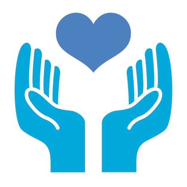 El icono de la mano con el corazón
