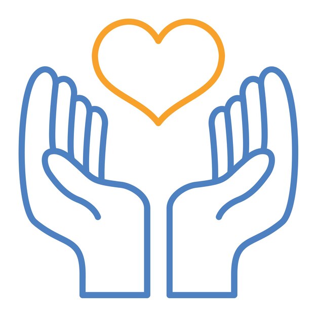 El icono de la mano con el corazón