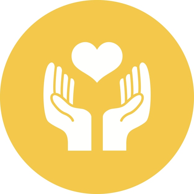 El icono de la mano con el corazón