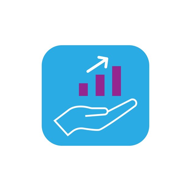 Icono de mano y ganancia Estilo de línea simple para plantilla web y aplicación Negocios de ingresos de selección futura